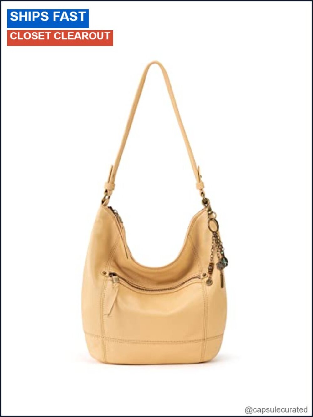 Leather Hobo Bag Large Slouchy Shoulder Purse Zip Pocket